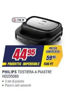 Trony PHILIPS TOSTIERA A PIASTRE HD235080 offerta