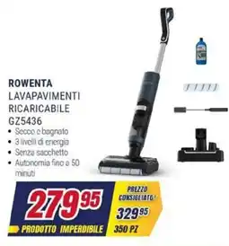Trony ROWENTA LAVAPAVIMENTI RICARICABILE GZ5436 offerta