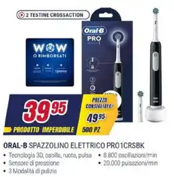 Trony ORAL-B SPAZZOLINO ELETTRICO PRO1CRSBK offerta