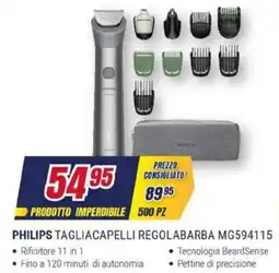 Trony PHILIPS TAGLIACAPELLI REGOLABARBA MG594115 offerta