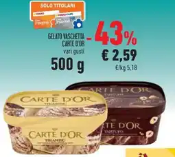 Conad Superstore Gelato vaschetta CARTE D'OR offerta