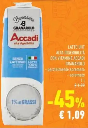 Latte uht alta digeribilita con vitamine accadi GRANAROLO