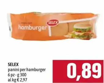 Famila Selex Panini per Hamburger 6 pz 300g offerta