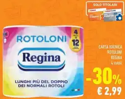 Conad Superstore Carta igienica rotoloni REGINA offerta