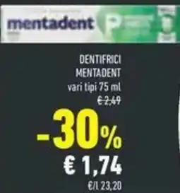 Conad Superstore Dentifrici MENTADENT offerta