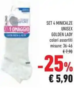 Conad Superstore Set 4 minicalze unisex GOLDEN LADY offerta