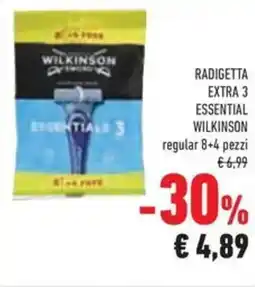 Conad Superstore Radigetta extra 3 essential WILKINSON offerta