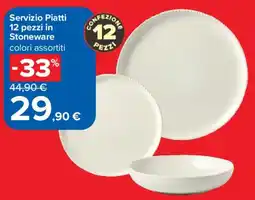 Carrefour Servizio Piatti 12 pezzi in Stoneware offerta