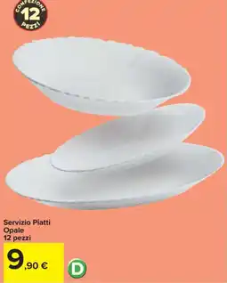 Carrefour Servizio Piatti Opale 12 pezzi offerta