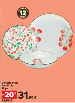 Carrefour Servizio Piatti Red Fruit 12 pezzi offerta