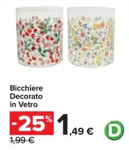 Carrefour Bicchiere Decorato in Vetro offerta