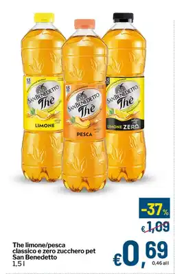 Qui Discount The limone/pesca classico e zero zucchero pet San Benedetto offerta