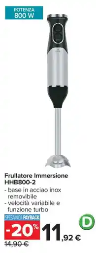 Carrefour Frullatore Immersione HHB800-2 offerta