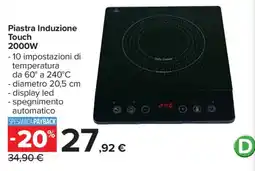 Carrefour Piastra Induzione Touch 2000W offerta