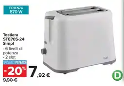 Carrefour Tostiera ST870S-24 Simpl offerta