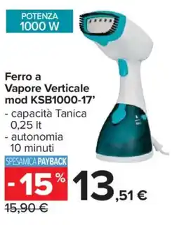 Carrefour Ferro a Vapore Verticale mod KSB1000-17' offerta
