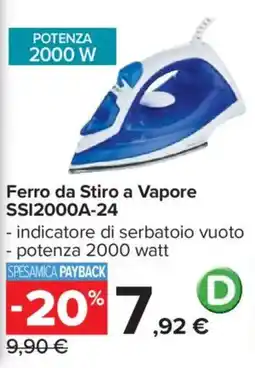 Carrefour Ferro da Stiro a Vapore SSI2000A-24 offerta