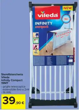 Carrefour Stendibiancheria Vileda Infinity Compact 19MT offerta