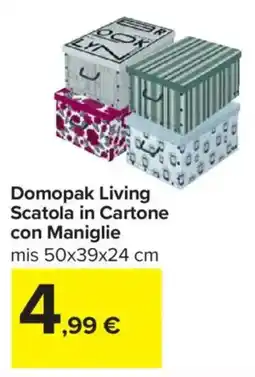 Carrefour Domopak Living Scatola in Cartone con Maniglie offerta