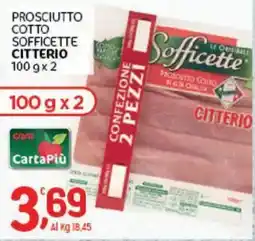 Crai Prosciutto cotto sofficette CITTERIO offerta