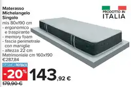 Carrefour Materasso Michelangelo Singolo offerta