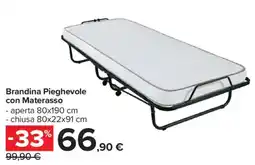 Carrefour Brandina Pieghevole con Materasso offerta