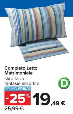 Carrefour Completo Letto Matrimoniale offerta