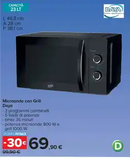 Carrefour Microonde con Grill Daya offerta