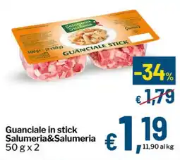 Qui Discount Guanciale in stick Salumeria&Salumeria offerta