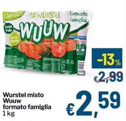 Qui Discount Wurstel misto Wuuw formato famiglia offerta