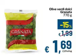 Qui Discount Olive verdi dolci Granata offerta