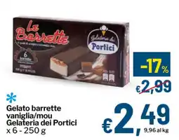 Qui Discount Gelato barrette vaniglia/mou Gelateria dei Portici offerta