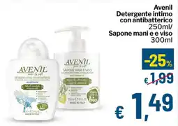 Qui Discount Avenil Detergente intimo con antibatterico/ Sapone mani e e viso offerta