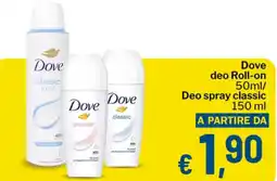 Qui Discount Dove deo Roll-on/ Deo spray classic offerta