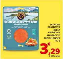 Conad SALMONE ARGENTATO DELLA PATAGONIA AFFUMICATO THE ICELANDER 100 g offerta