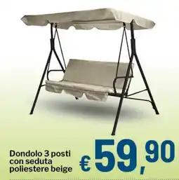 Qui Discount Dondolo 3 posti con seduta poliestere beige offerta