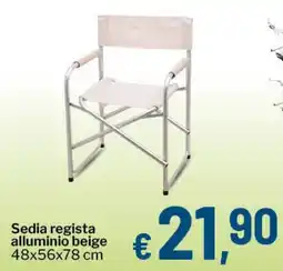 Qui Discount Sedia regista alluminio beige 48x56x78 cm offerta