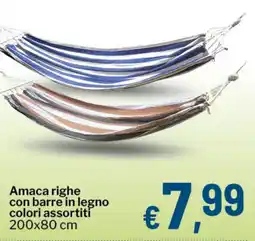Qui Discount Amaca righe con barre in legno offerta