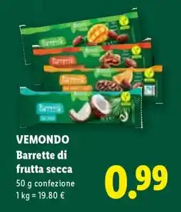 Lidl VEMMONDO Barrette di frutta secca offerta