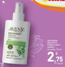 Spazio Conad Deospray delicato pure & soft AVENIL tè verde offerta