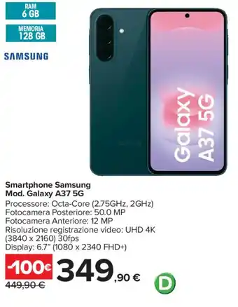 Carrefour Smartphone Samsung Mod. Galaxy A37 5G offerta