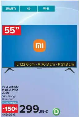 Carrefour Tv Q-Led 55" Mod. A PRO 2026 offerta