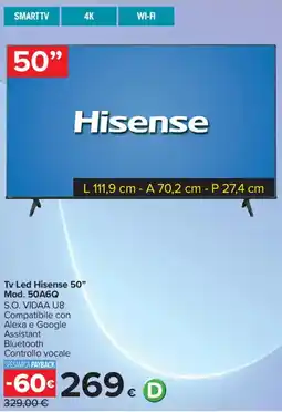 Carrefour Tv Led Hisense 50" Mod. 50A6Q offerta