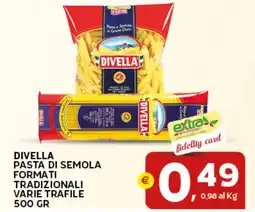 Extra Supermercati Divella pasta di semola formati tradizionali varie trafile offerta