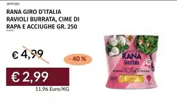Prezzemolo e Vitale Rana giro d'italia ravioli burrata, cime di rapa e acciughe offerta