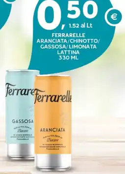 Extra Supermercati Ferrarelle aranciata/chinotto/ gassosa/limonata lattina offerta