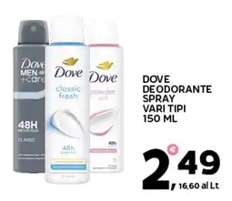 Extra Supermercati Dove deodorante spray offerta