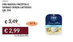 Prezzemolo e Vitale Fini ravioli ricotta e spinaci senza lattosio offerta