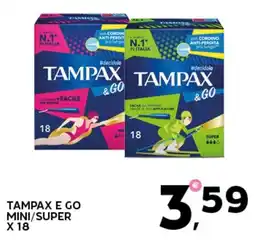 Extra Supermercati Tampax e go mini/super x 18 offerta