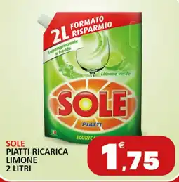 Extra Supermercati Sole piatti ricarica limone offerta